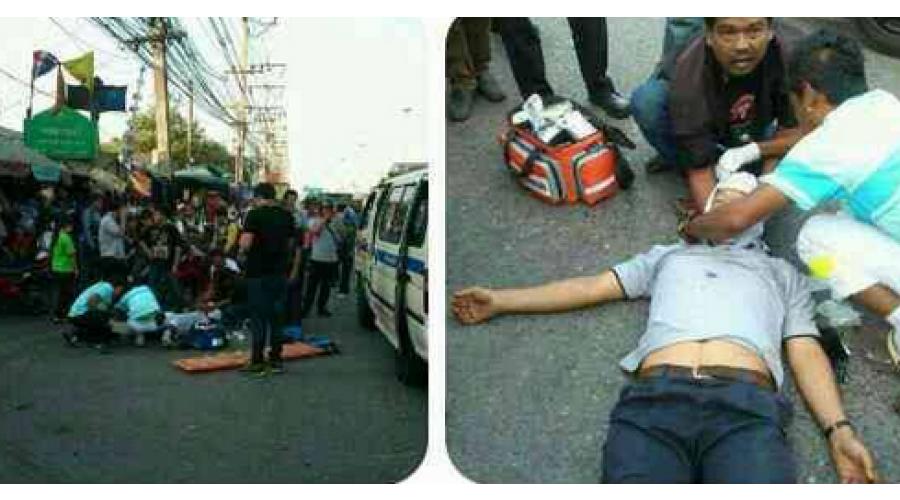 รถจักรยายนต์ถูก รถ Taxi เฉี่ยวชนแล้วหลบหนี หน้าซอยไวเฮ้าส์ พหลโยธินขาออก รถจักรยายนต์ถูก รถ Taxi เฉี่ยวชนแล้วหลบหนี หน้าซอยไวเฮ้าส์ พหลโยธินขาออก